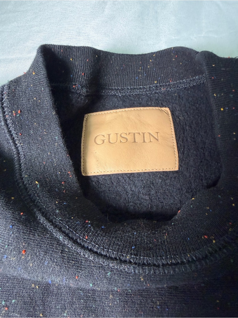 Gustin Vintage Heavyweight Cosmic Rainbow Nep Crewneck Sweatshirt Black M